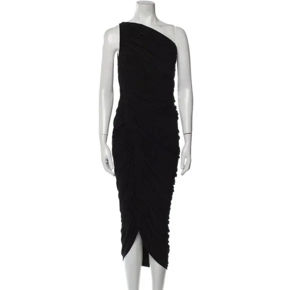 norma kamali asymmetric dress Norma Kamali, 70s cream jersey draped asymmetric body-con dress main image 0